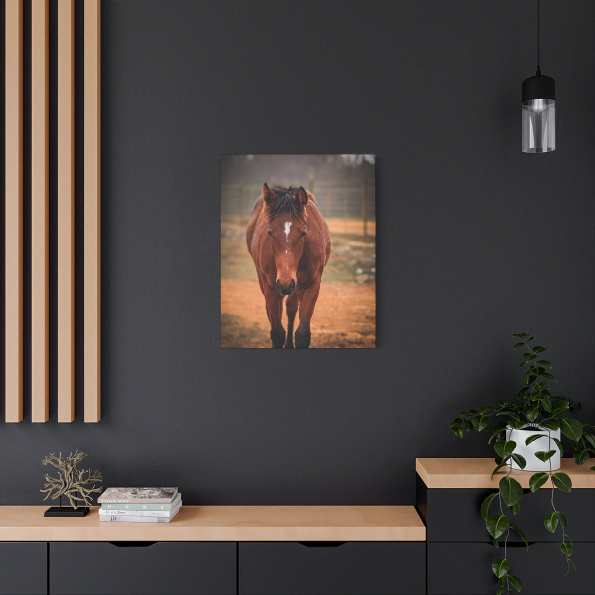 Bay Filly Matte Canvas Print — Stretched 1.25" Equine Wall Art