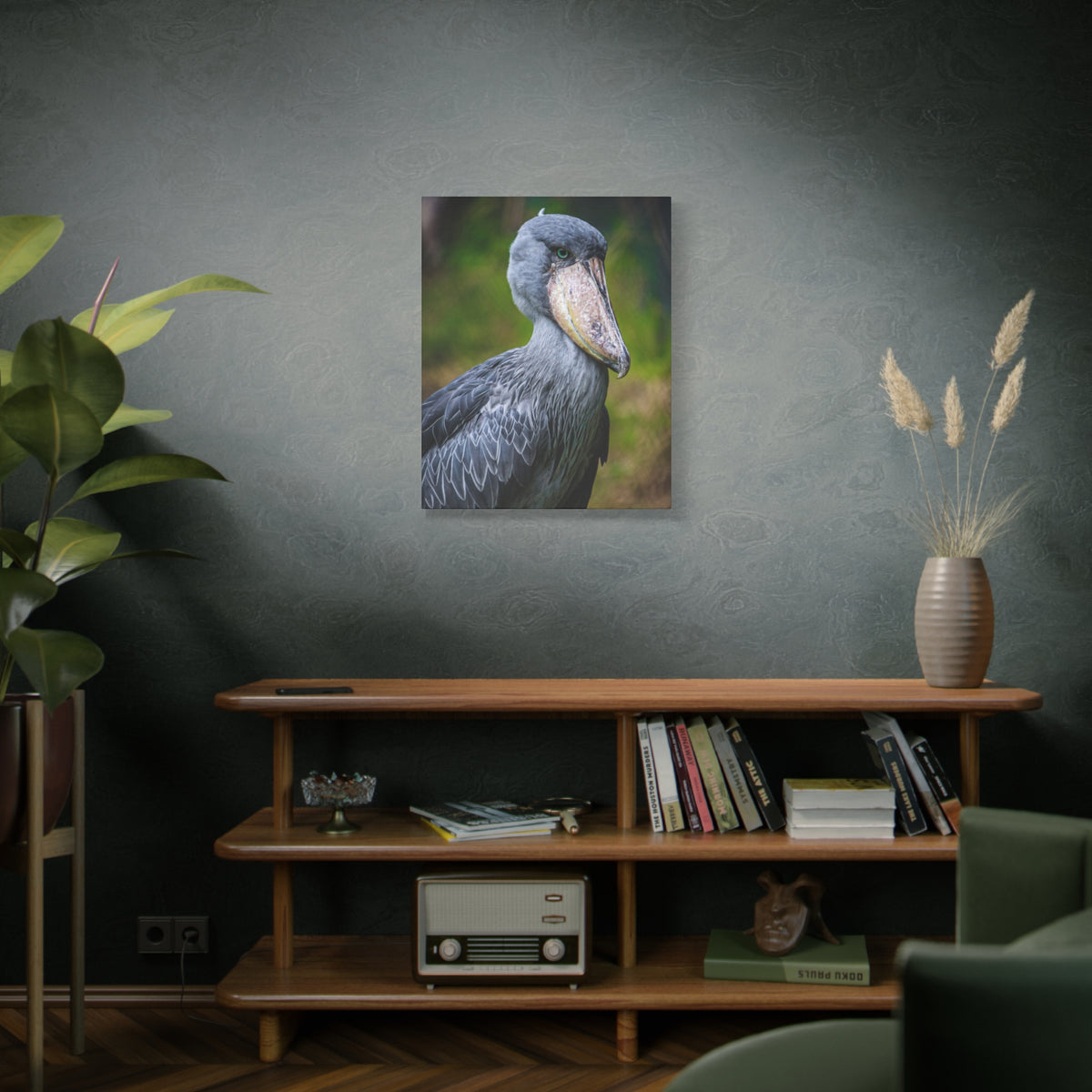 Shoebill Stork Canvas Print — Matte Stretched Bird Portrait