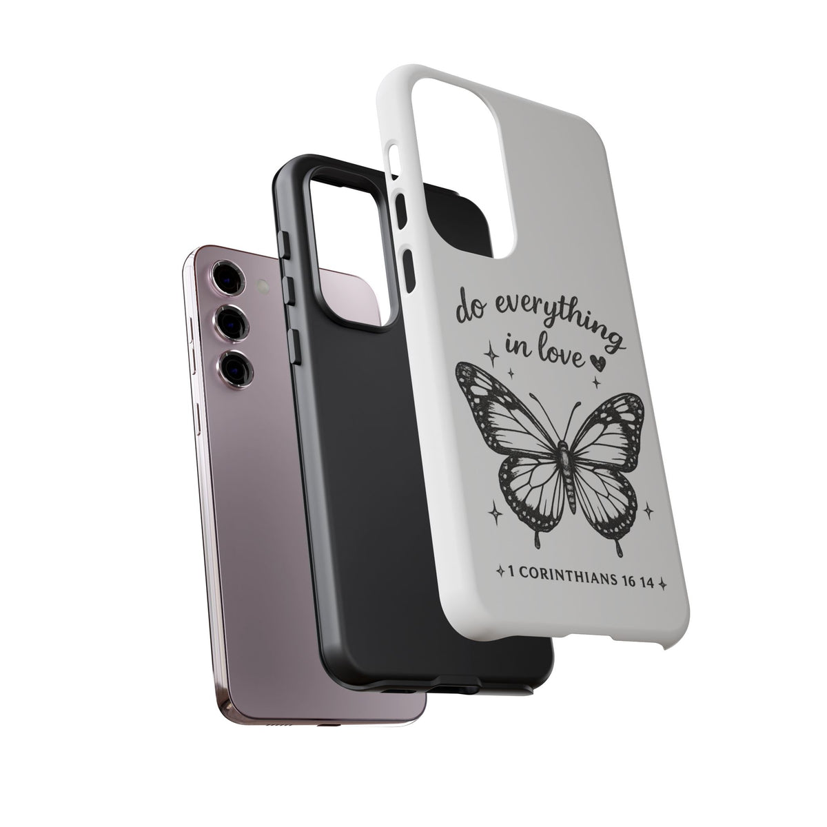 Phone Case — “Do Everything in Love” Butterfly (1 Corinthians 16:14)