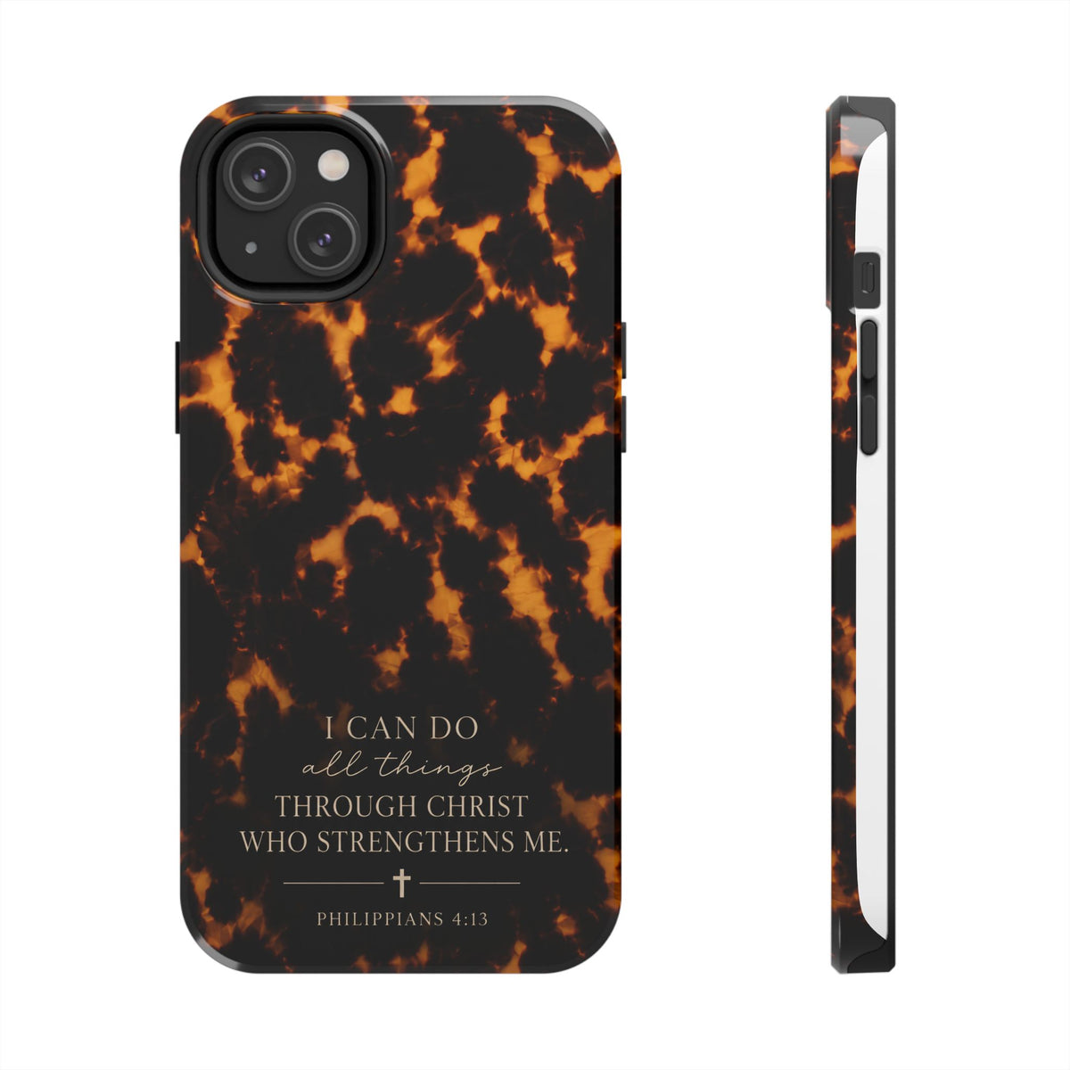 Tortoise Shell Phone Case — "I Can Do All Things" Philippians 4:13 Christian Phone Case