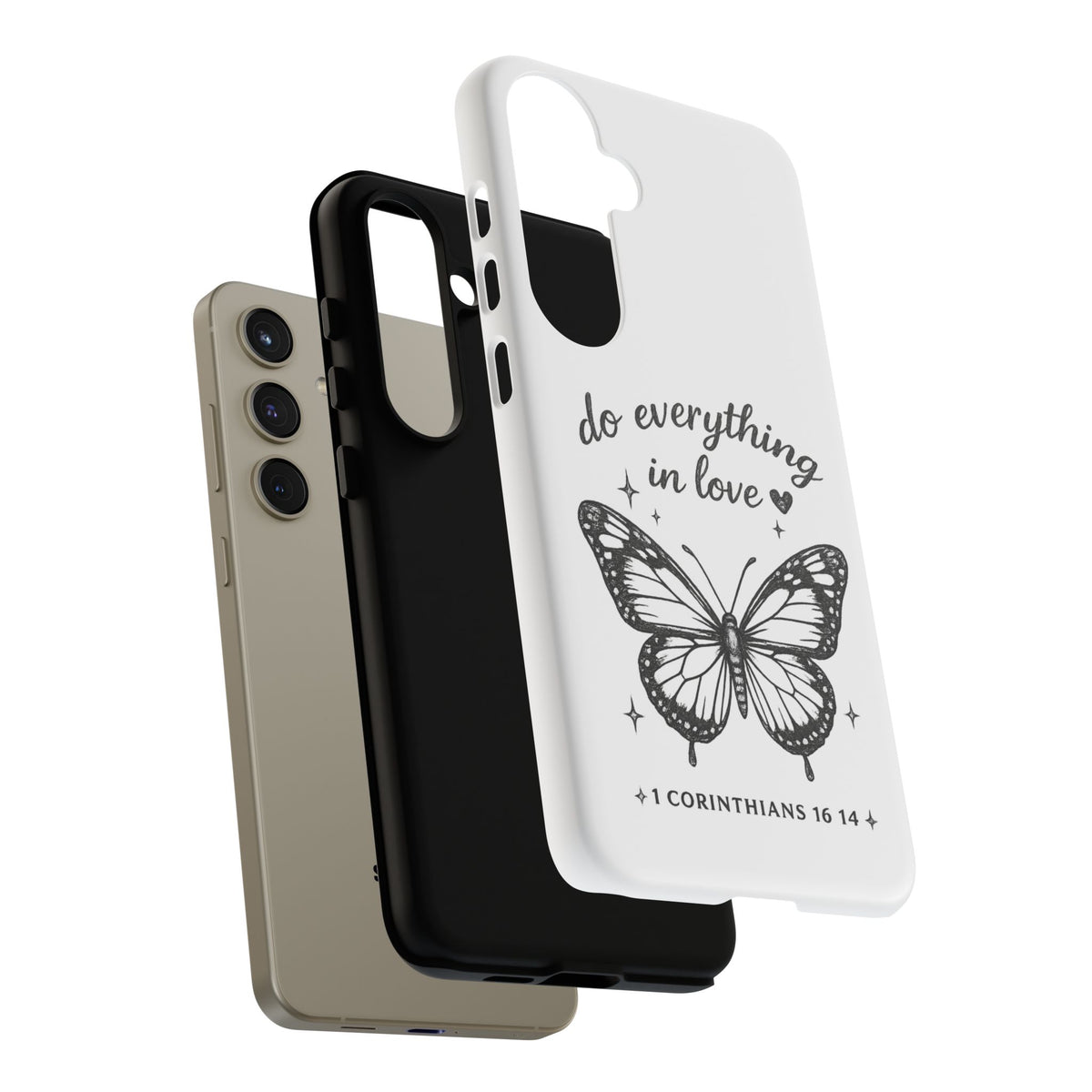 Phone Case — “Do Everything in Love” Butterfly (1 Corinthians 16:14)