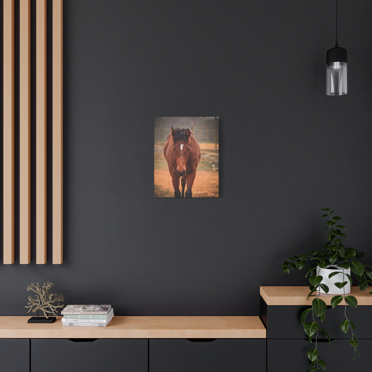 Bay Filly Matte Canvas Print — Stretched 1.25" Equine Wall Art