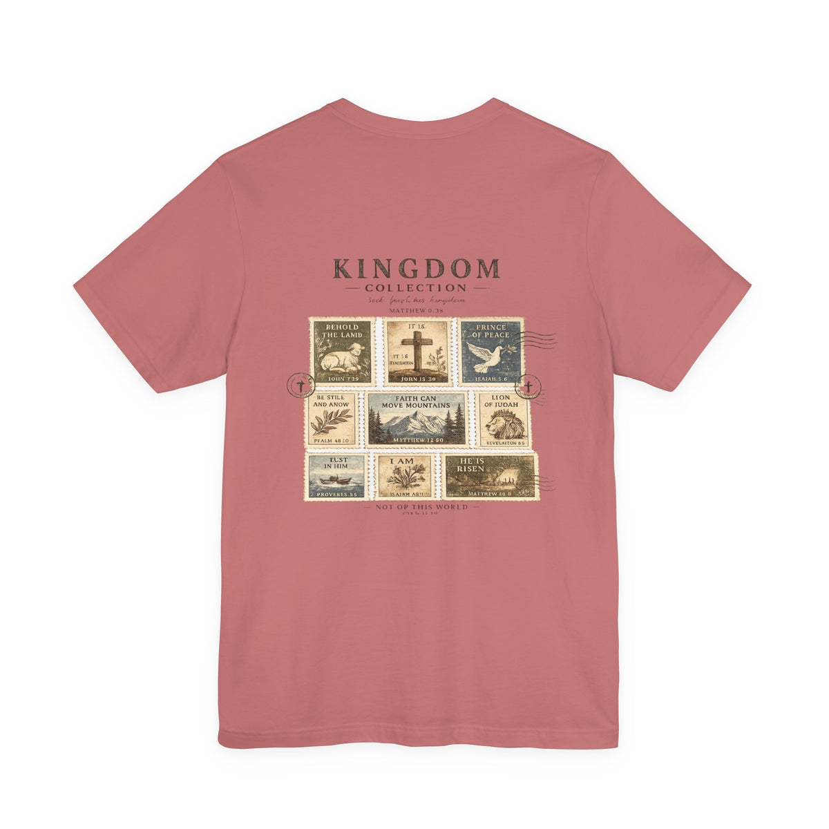 Kingdom Collection Tee — Vintage Faith Stamp Graphic T‑Shirt