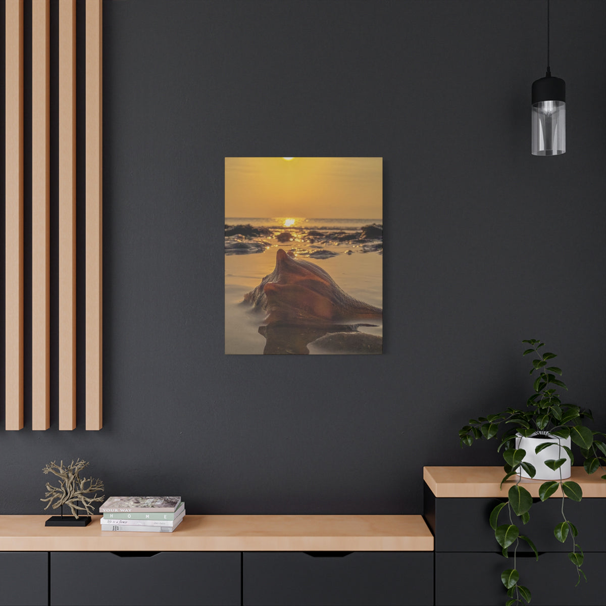 Seashell Sunset Matte Canvas Print — Stretched Wall Art