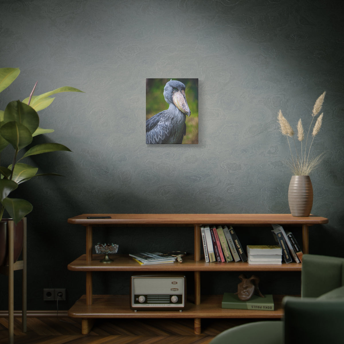 Shoebill Stork Canvas Print — Matte Stretched Bird Portrait