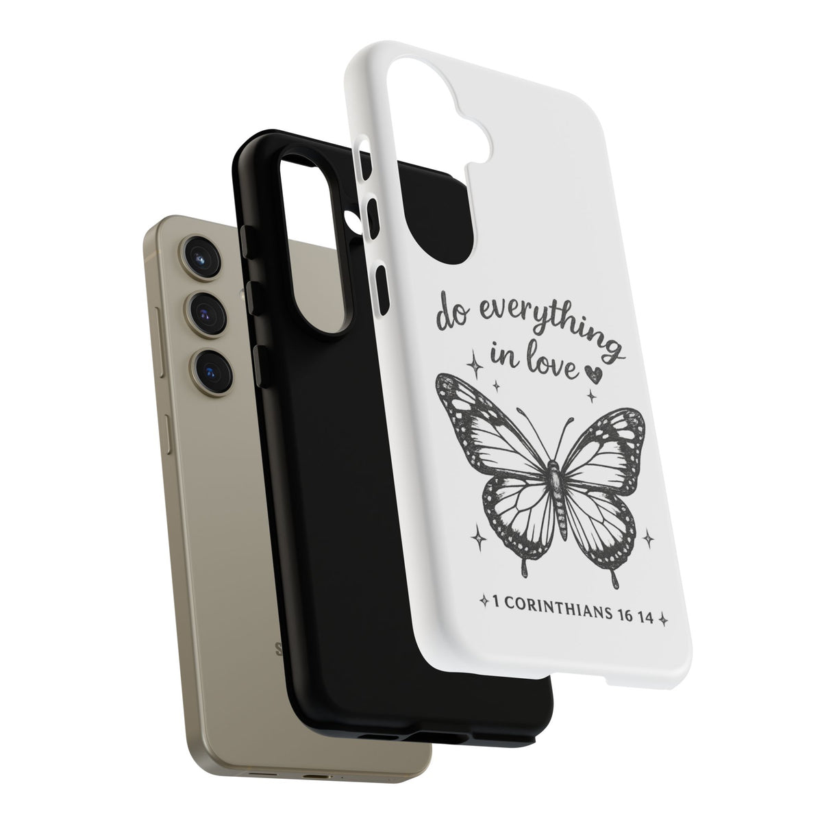 Phone Case — “Do Everything in Love” Butterfly (1 Corinthians 16:14)