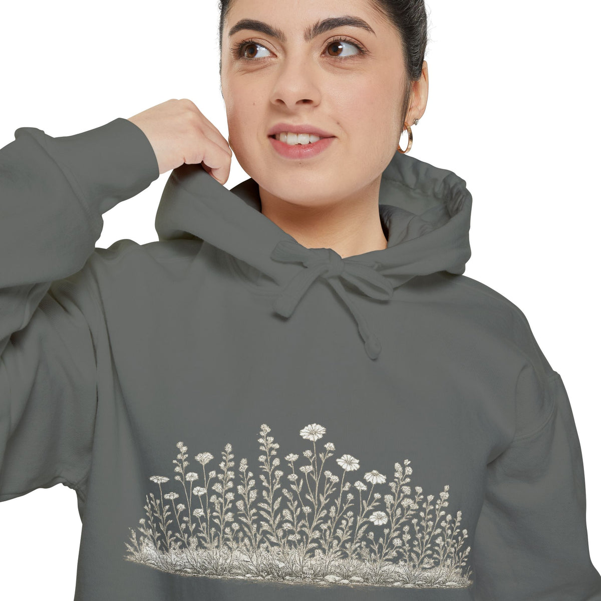 Floral Meadow Hoodie — Dainty Wildflower Graphic Pullover