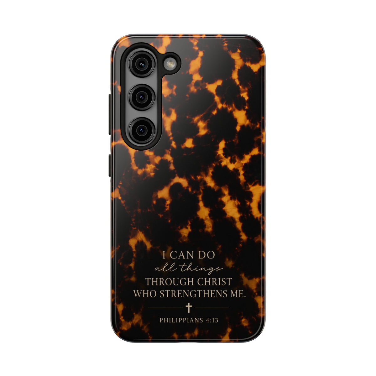 Tortoise Shell Phone Case — "I Can Do All Things" Philippians 4:13 Christian Phone Case