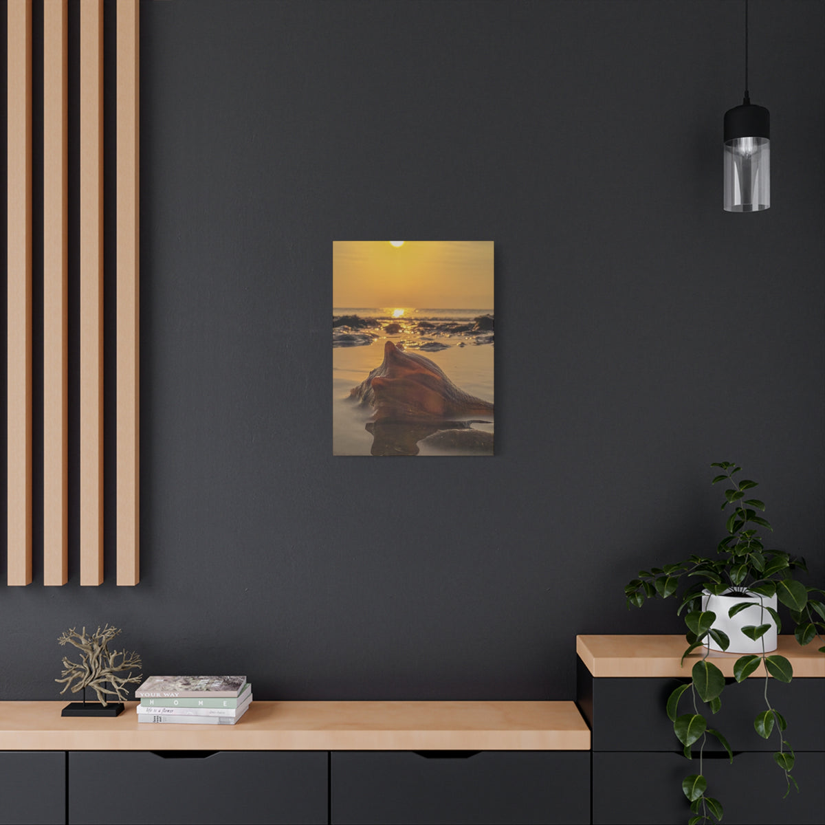 Seashell Sunset Matte Canvas Print — Stretched Wall Art
