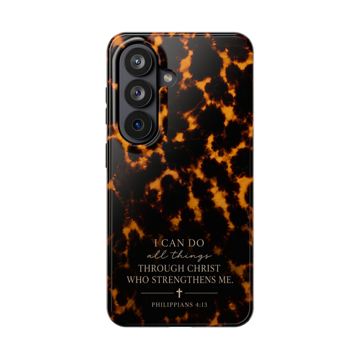 Tortoise Shell Phone Case — "I Can Do All Things" Philippians 4:13 Christian Phone Case