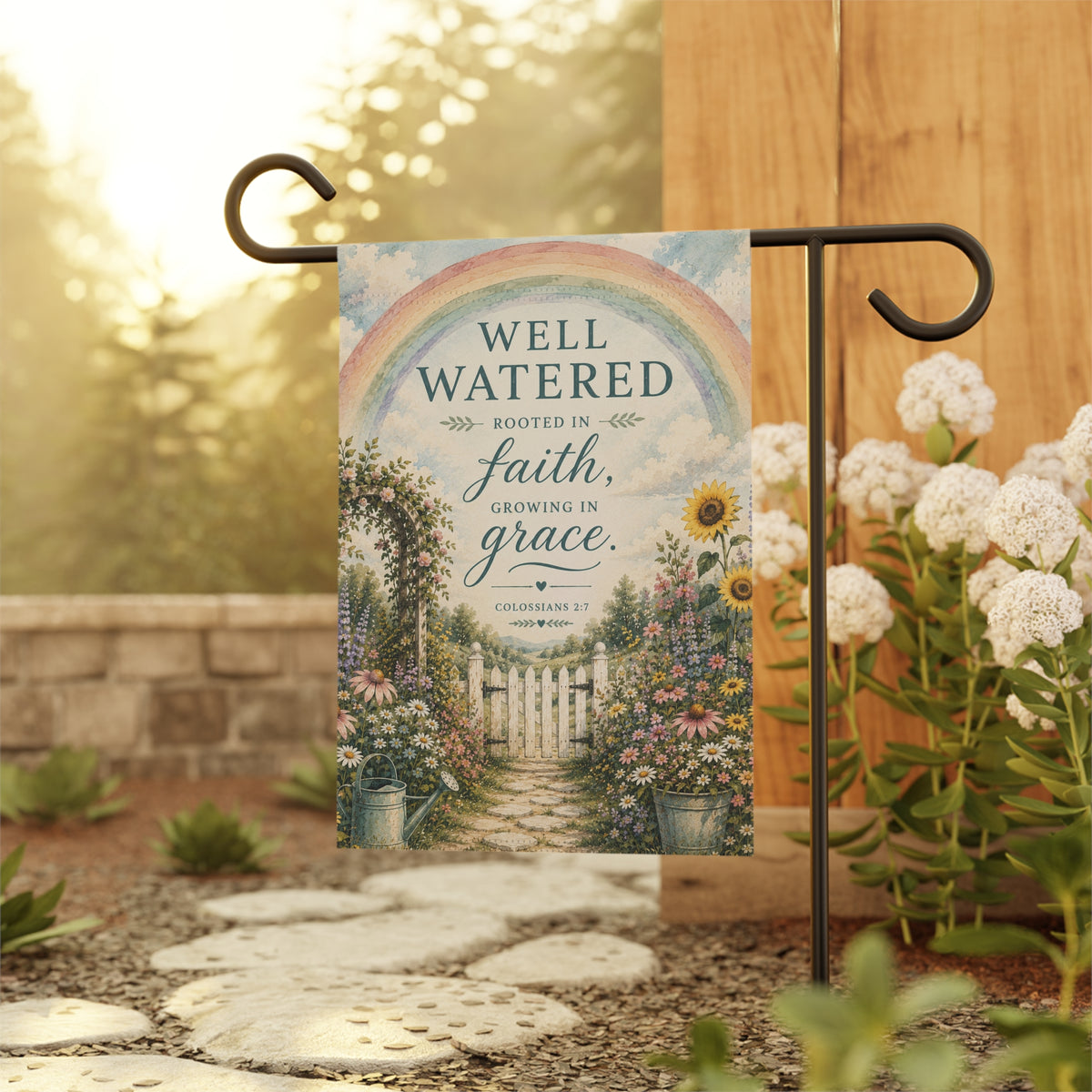 Well Watered Garden Flag – Faith & Grace Decorative Yard Banner