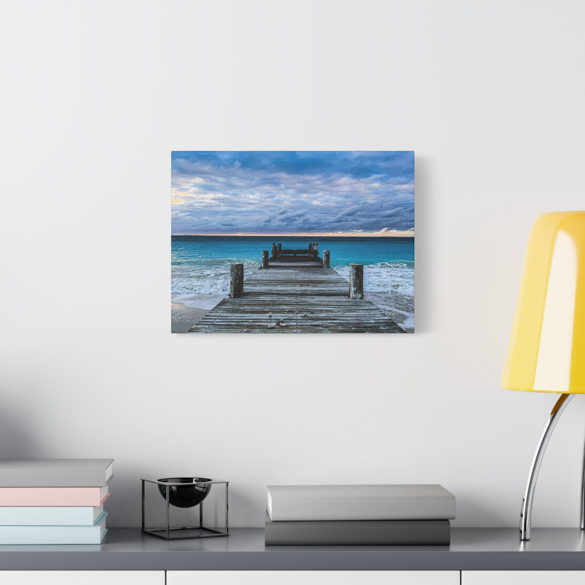 Pier Dock Canvas Print — Tranquil Ocean Wall Art (Matte Stretched 1.25")