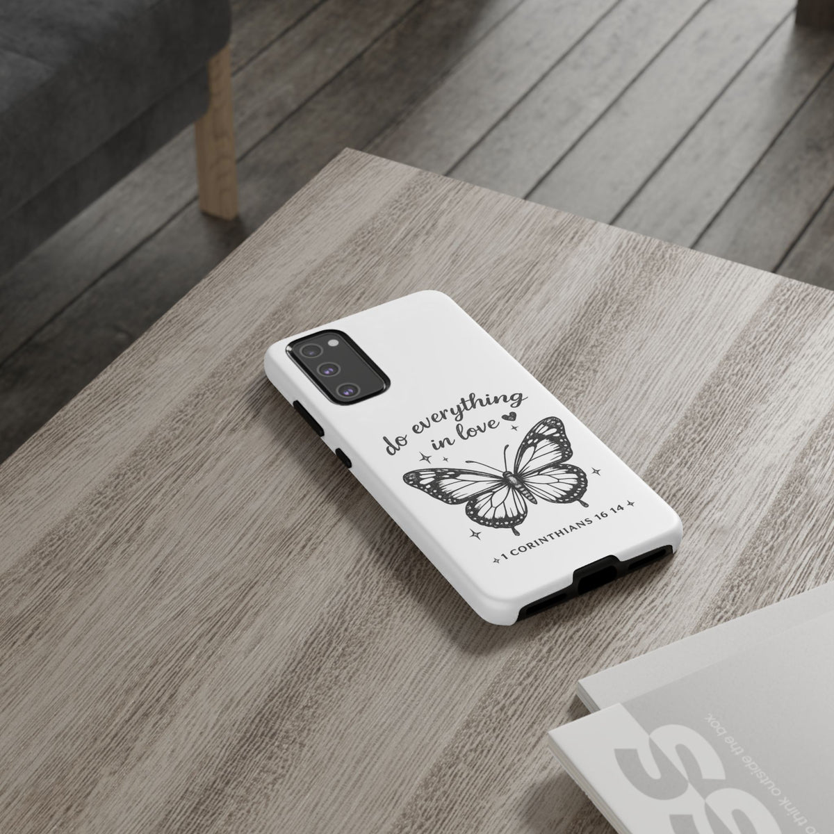 Phone Case — “Do Everything in Love” Butterfly (1 Corinthians 16:14)