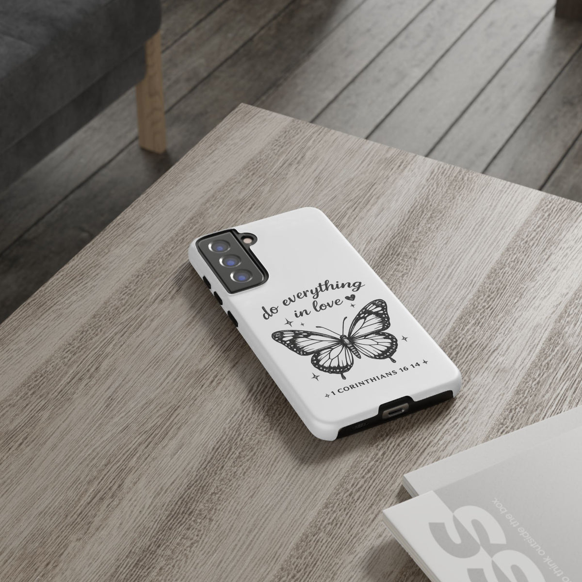 Phone Case — “Do Everything in Love” Butterfly (1 Corinthians 16:14)