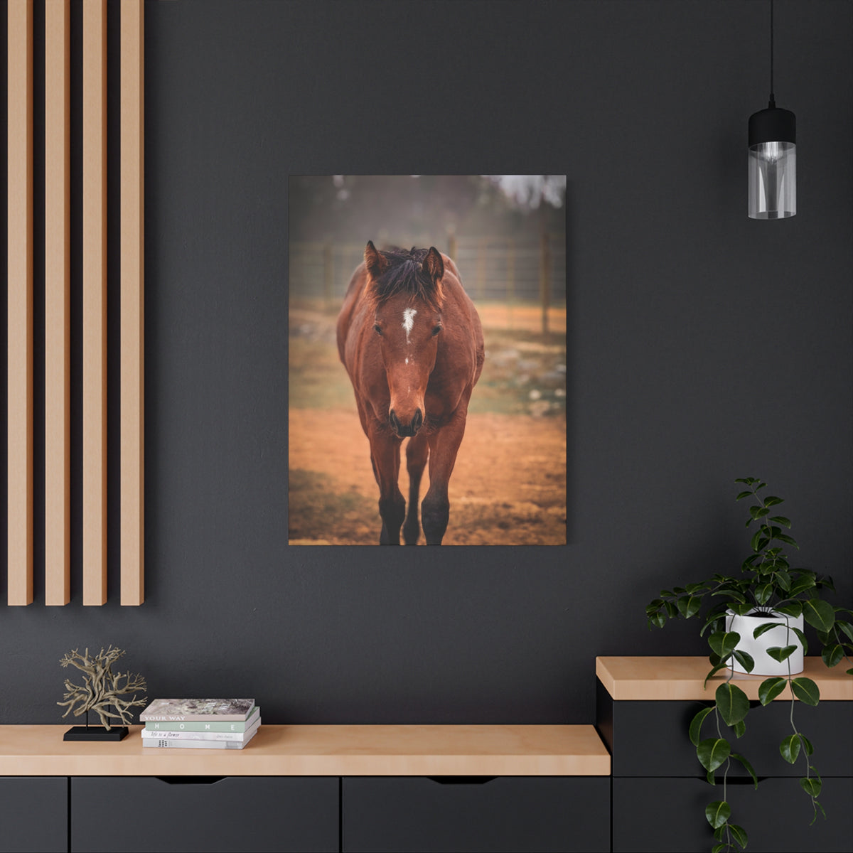 Bay Filly Matte Canvas Print — Stretched 1.25" Equine Wall Art