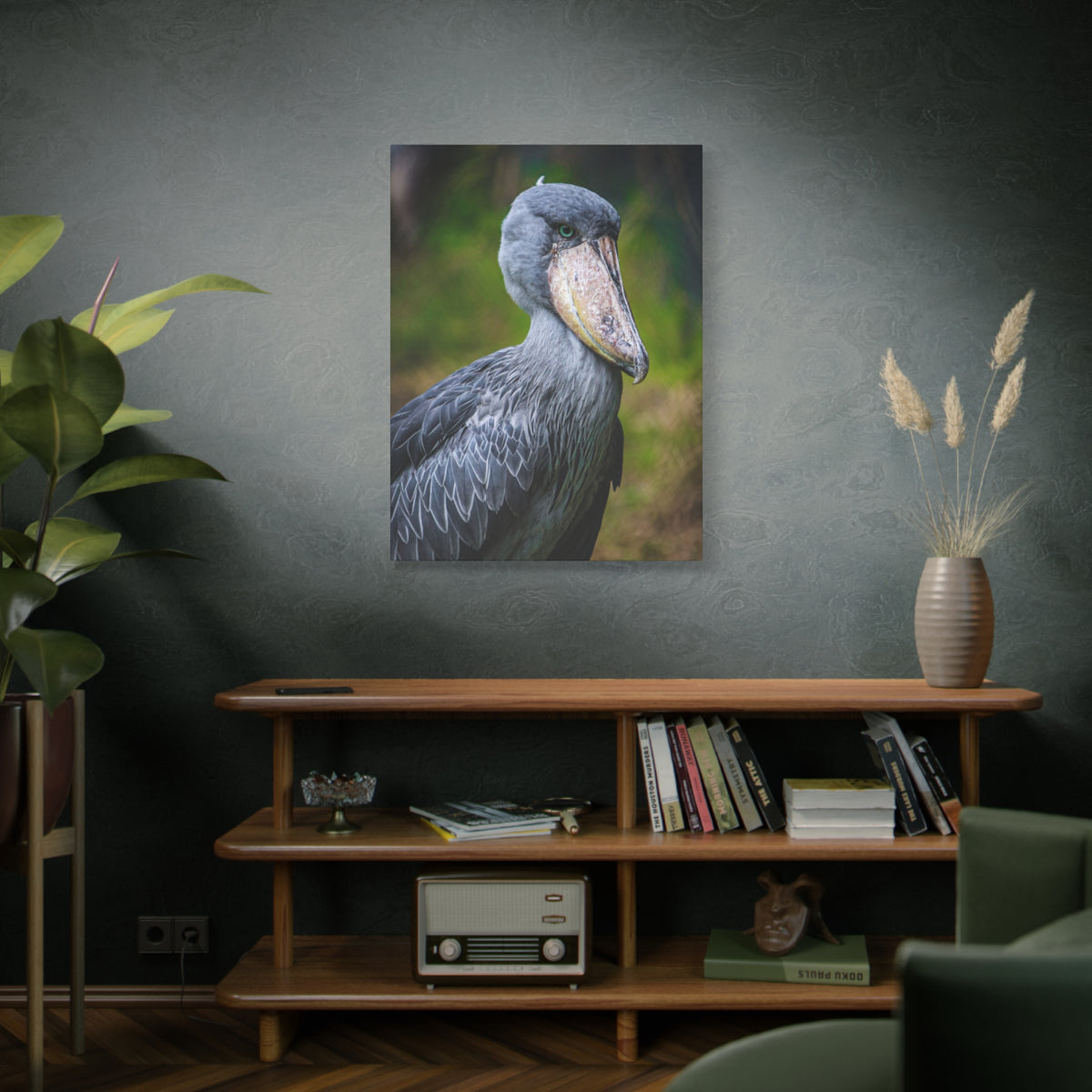 Shoebill Stork Canvas Print — Matte Stretched Bird Portrait