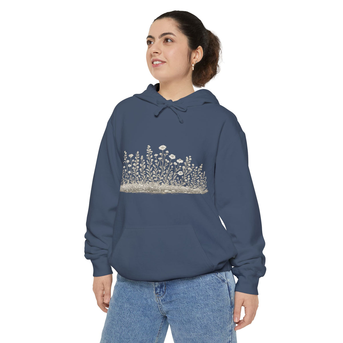 Floral Meadow Hoodie — Dainty Wildflower Graphic Pullover