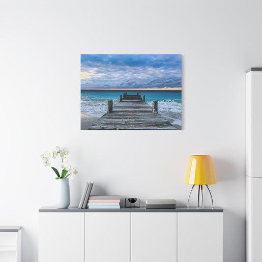 Pier Dock Canvas Print — Tranquil Ocean Wall Art (Matte Stretched 1.25")