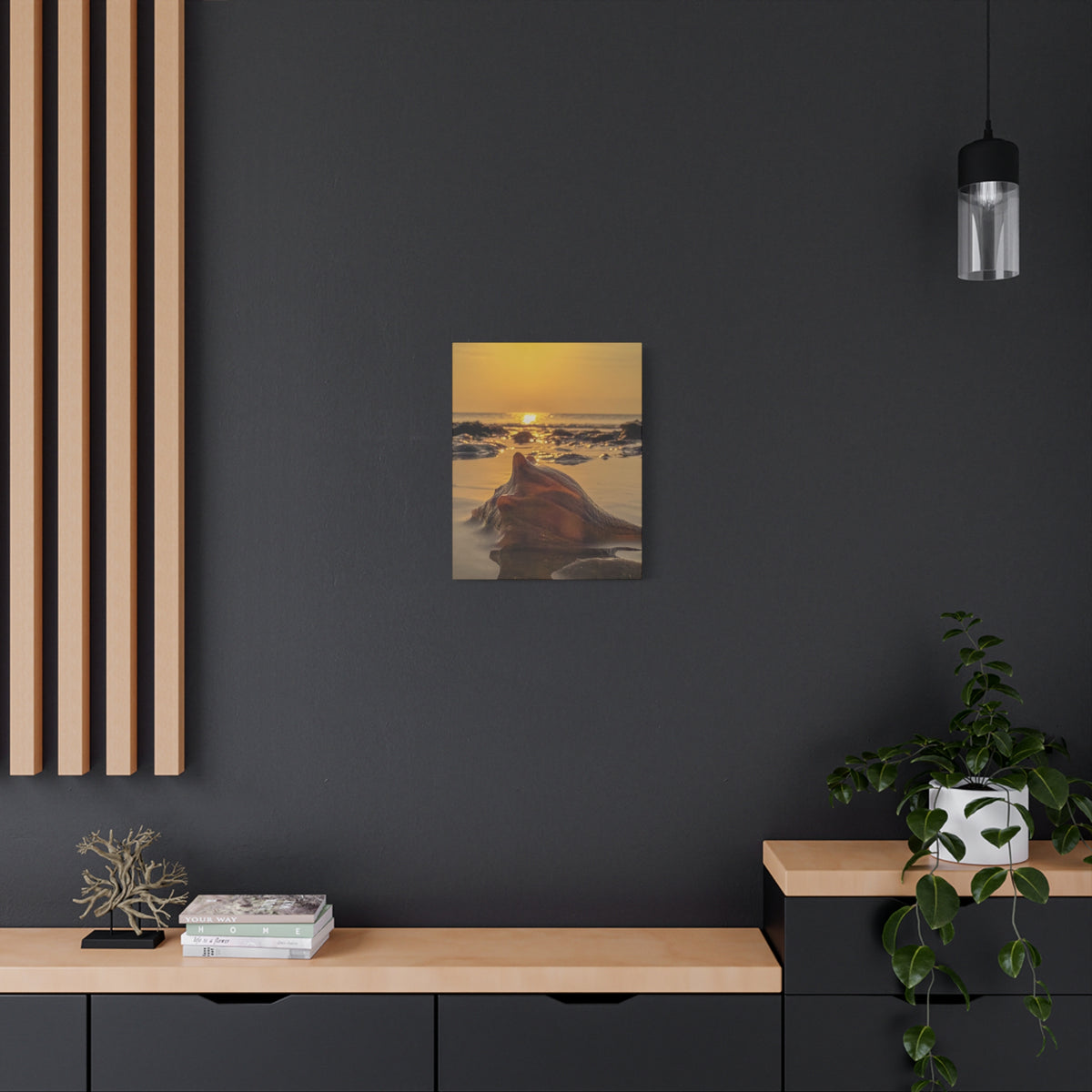 Seashell Sunset Matte Canvas Print — Stretched Wall Art