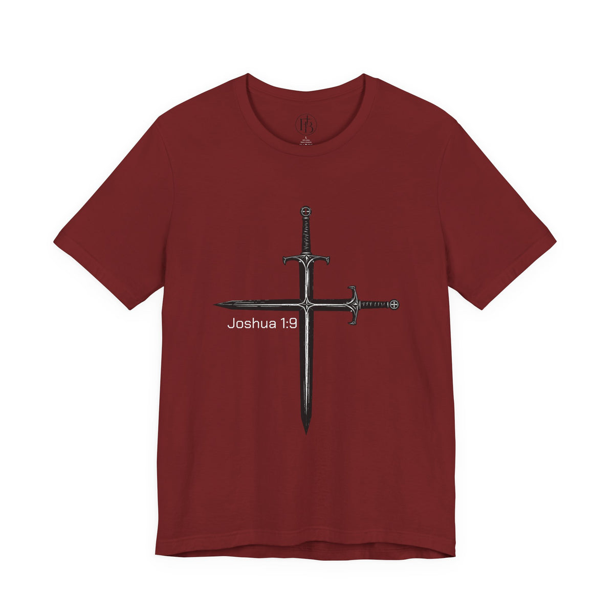 Joshua 1:9 Crossed Swords T-Shirt — Christian Faith Graphic Tee