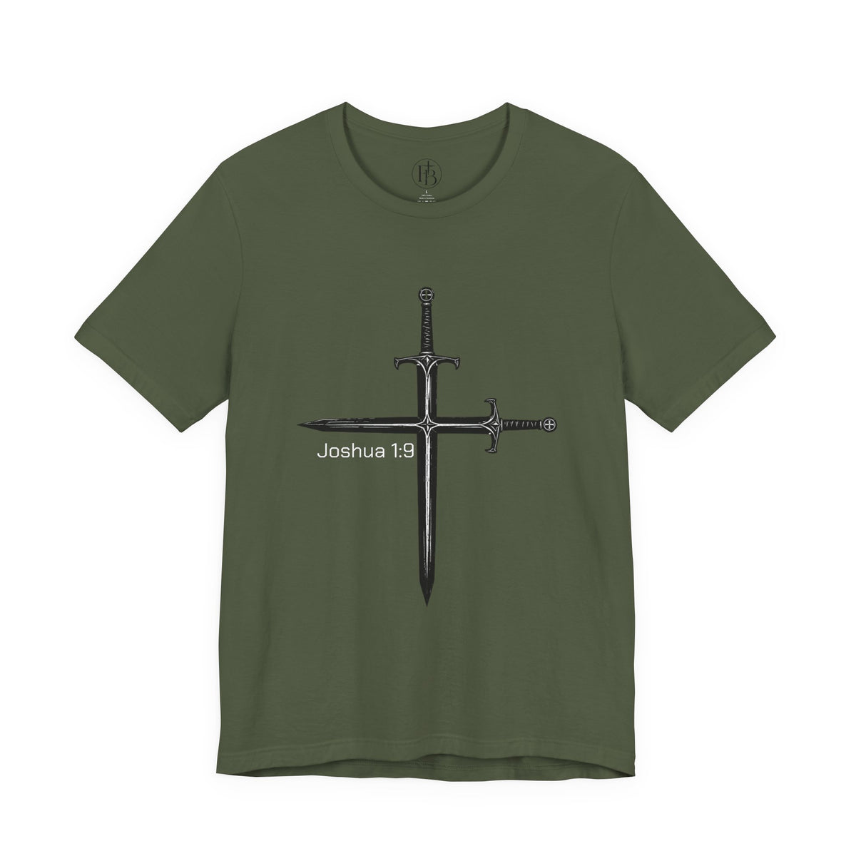Joshua 1:9 Crossed Swords T-Shirt — Christian Faith Graphic Tee