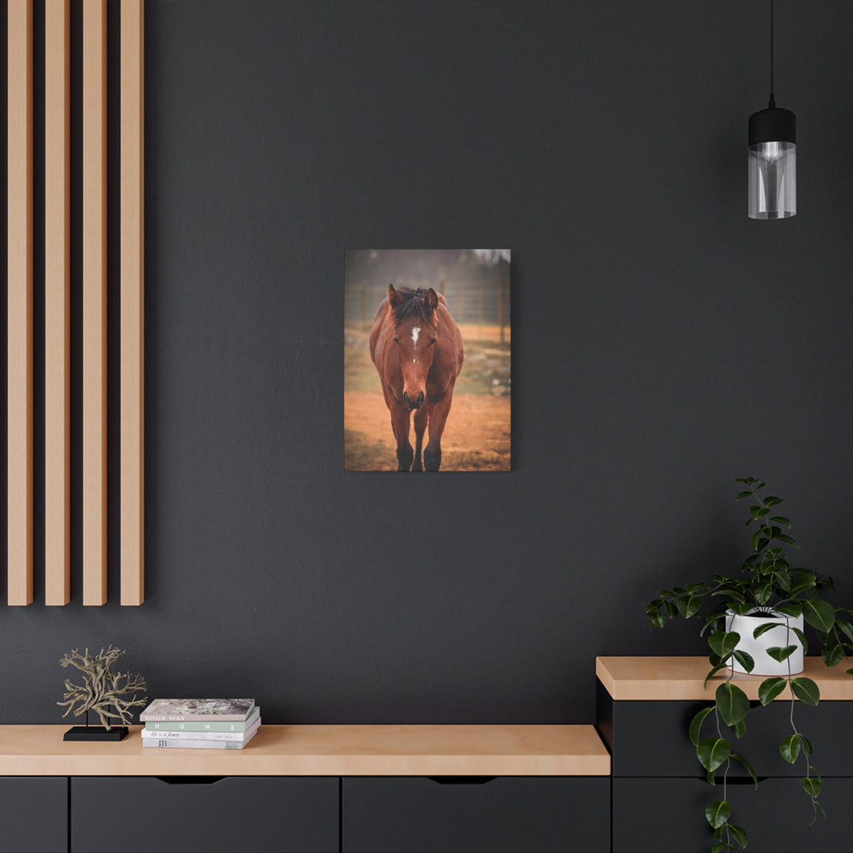 Bay Filly Matte Canvas Print — Stretched 1.25" Equine Wall Art