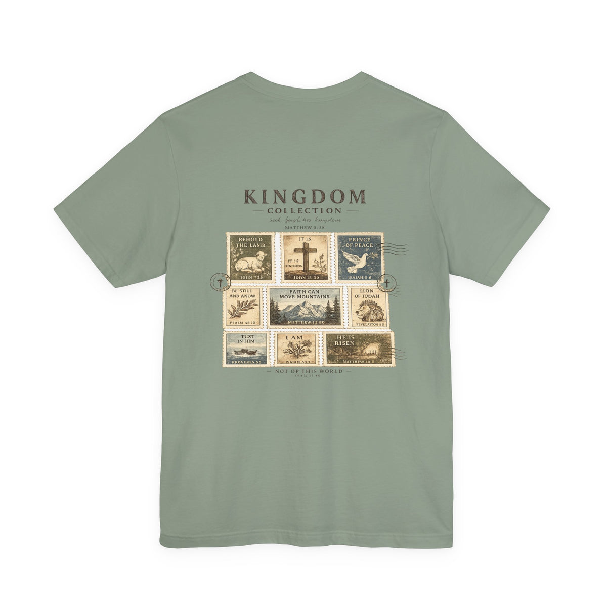 Kingdom Collection Tee — Vintage Faith Stamp Graphic T‑Shirt