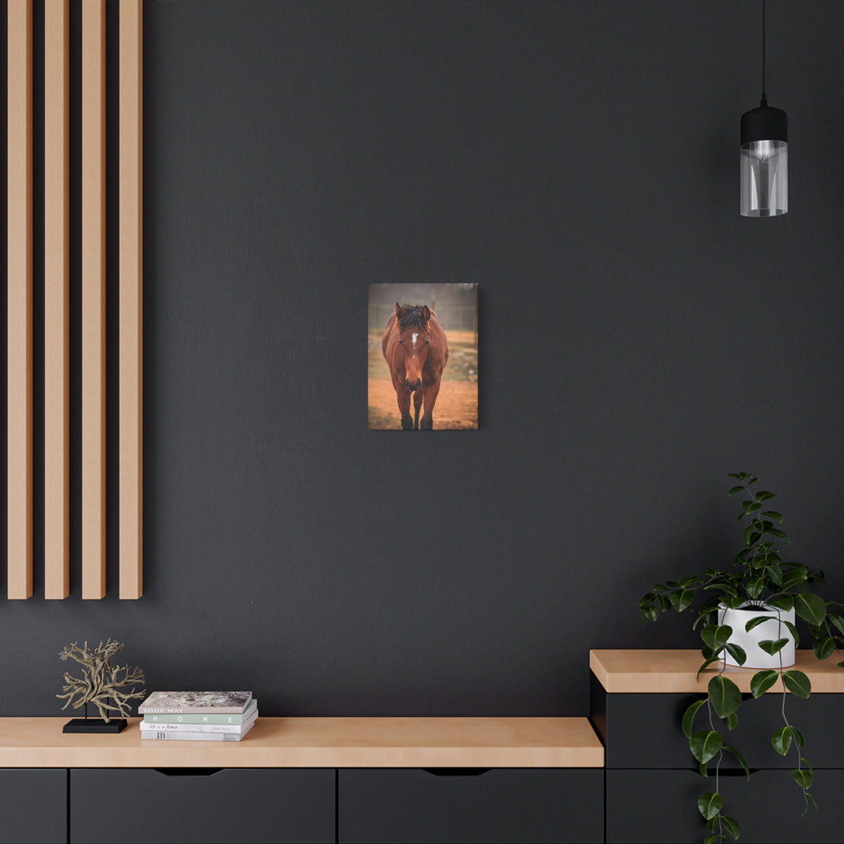 Bay Filly Matte Canvas Print — Stretched 1.25" Equine Wall Art