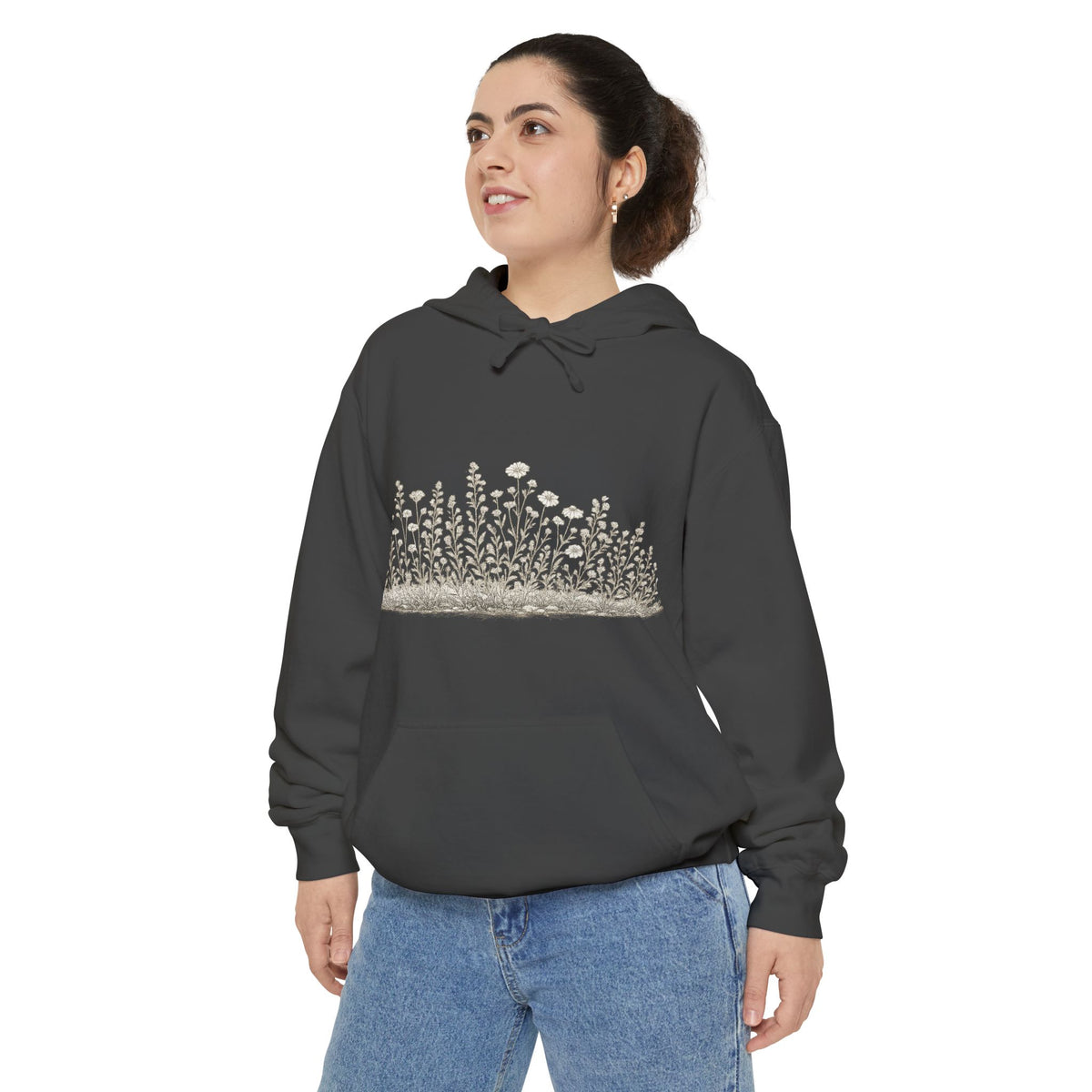Floral Meadow Hoodie — Dainty Wildflower Graphic Pullover