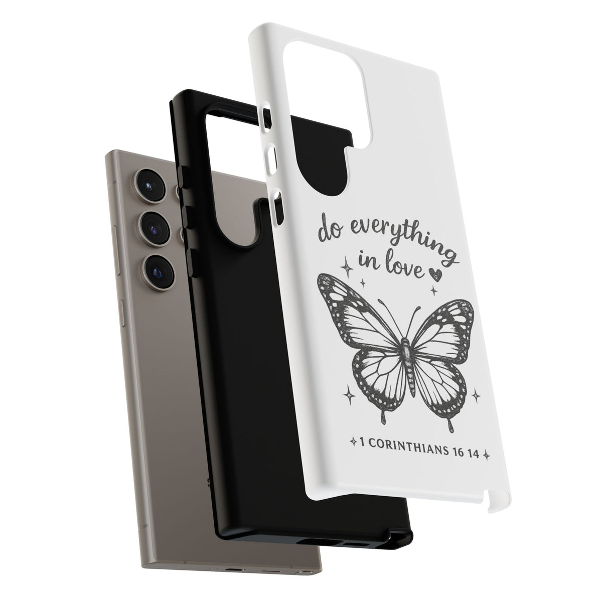 Phone Case — “Do Everything in Love” Butterfly (1 Corinthians 16:14)