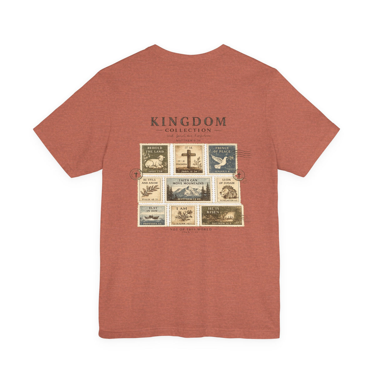 Kingdom Collection Tee — Vintage Faith Stamp Graphic T‑Shirt