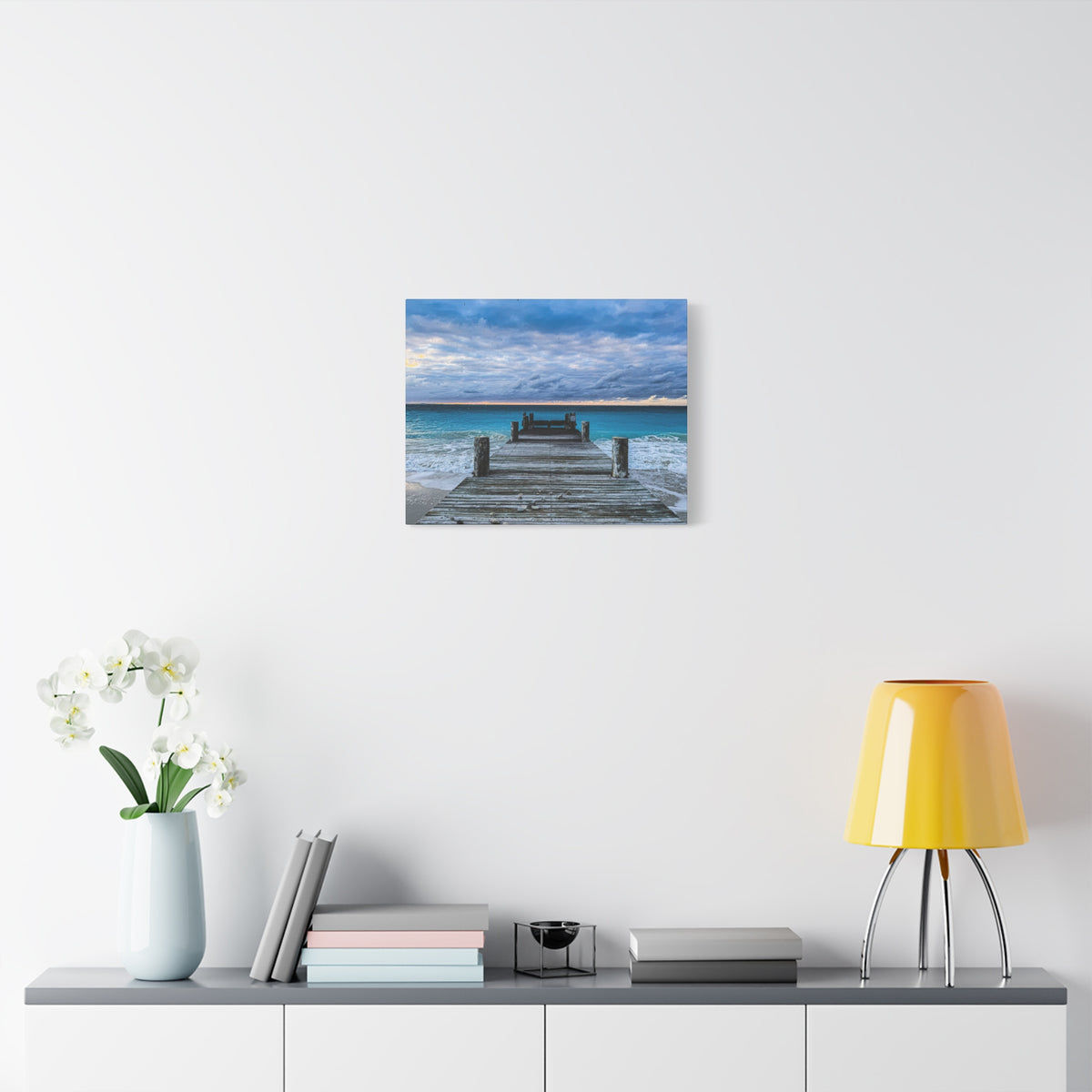 Pier Dock Canvas Print — Tranquil Ocean Wall Art (Matte Stretched 1.25")
