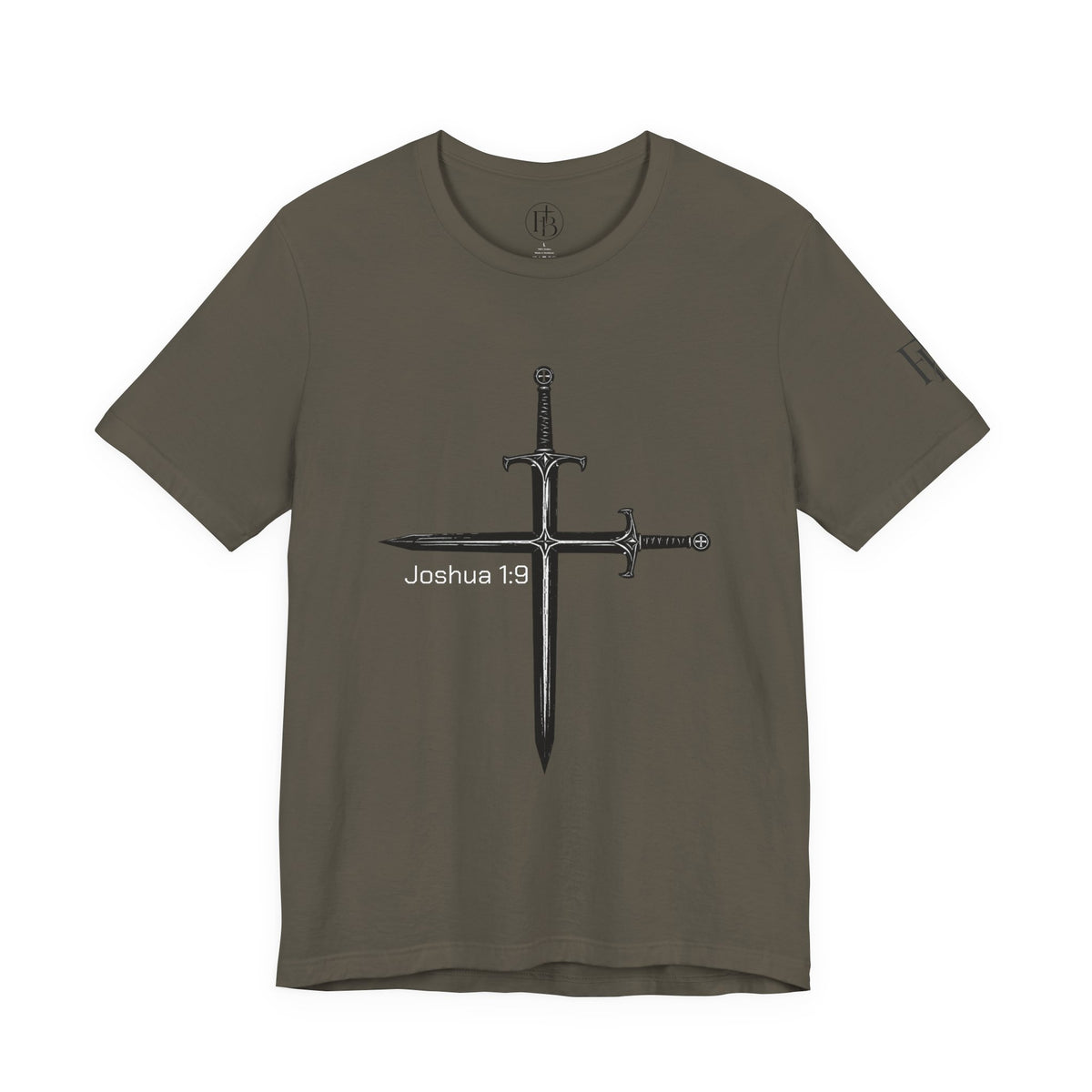 Joshua 1:9 Crossed Swords T-Shirt — Christian Faith Graphic Tee
