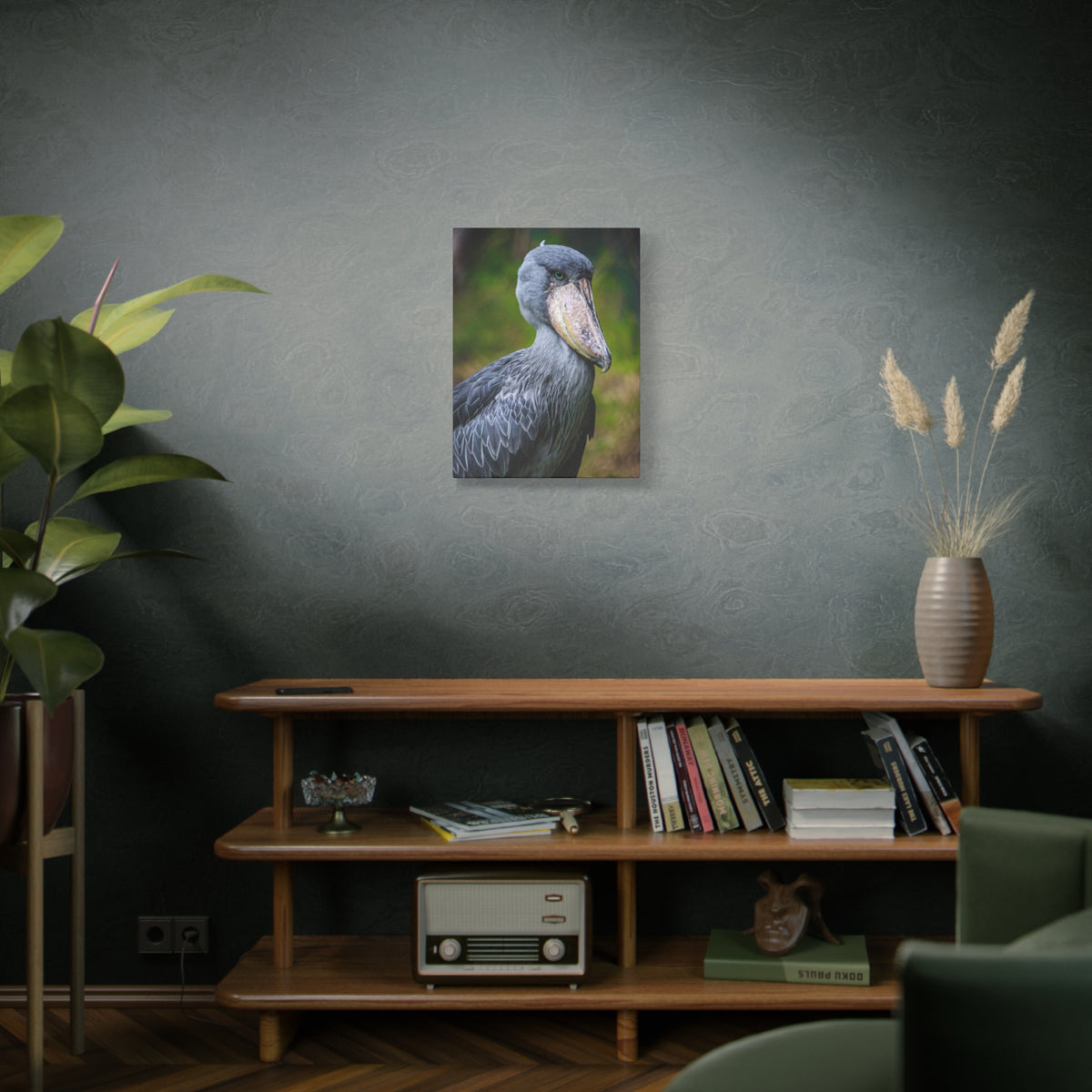 Shoebill Stork Canvas Print — Matte Stretched Bird Portrait