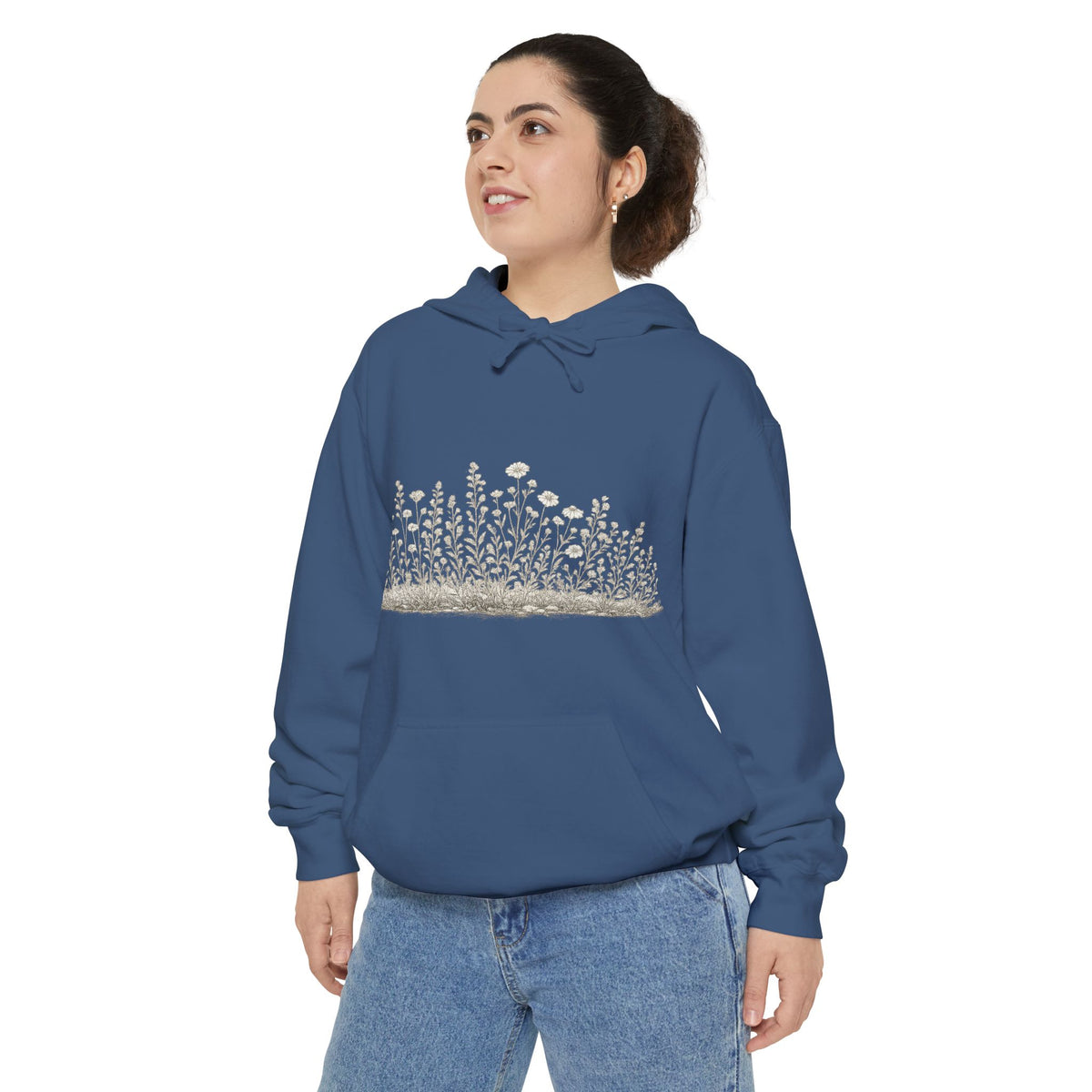 Floral Meadow Hoodie — Dainty Wildflower Graphic Pullover