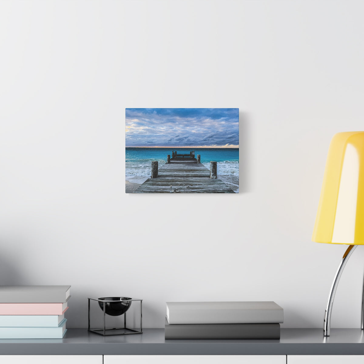 Pier Dock Canvas Print — Tranquil Ocean Wall Art (Matte Stretched 1.25")