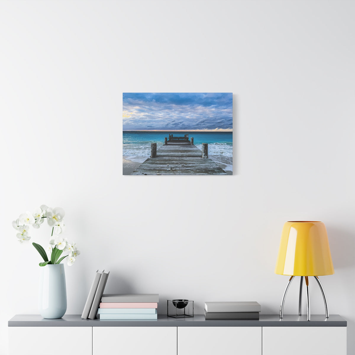 Pier Dock Canvas Print — Tranquil Ocean Wall Art (Matte Stretched 1.25")