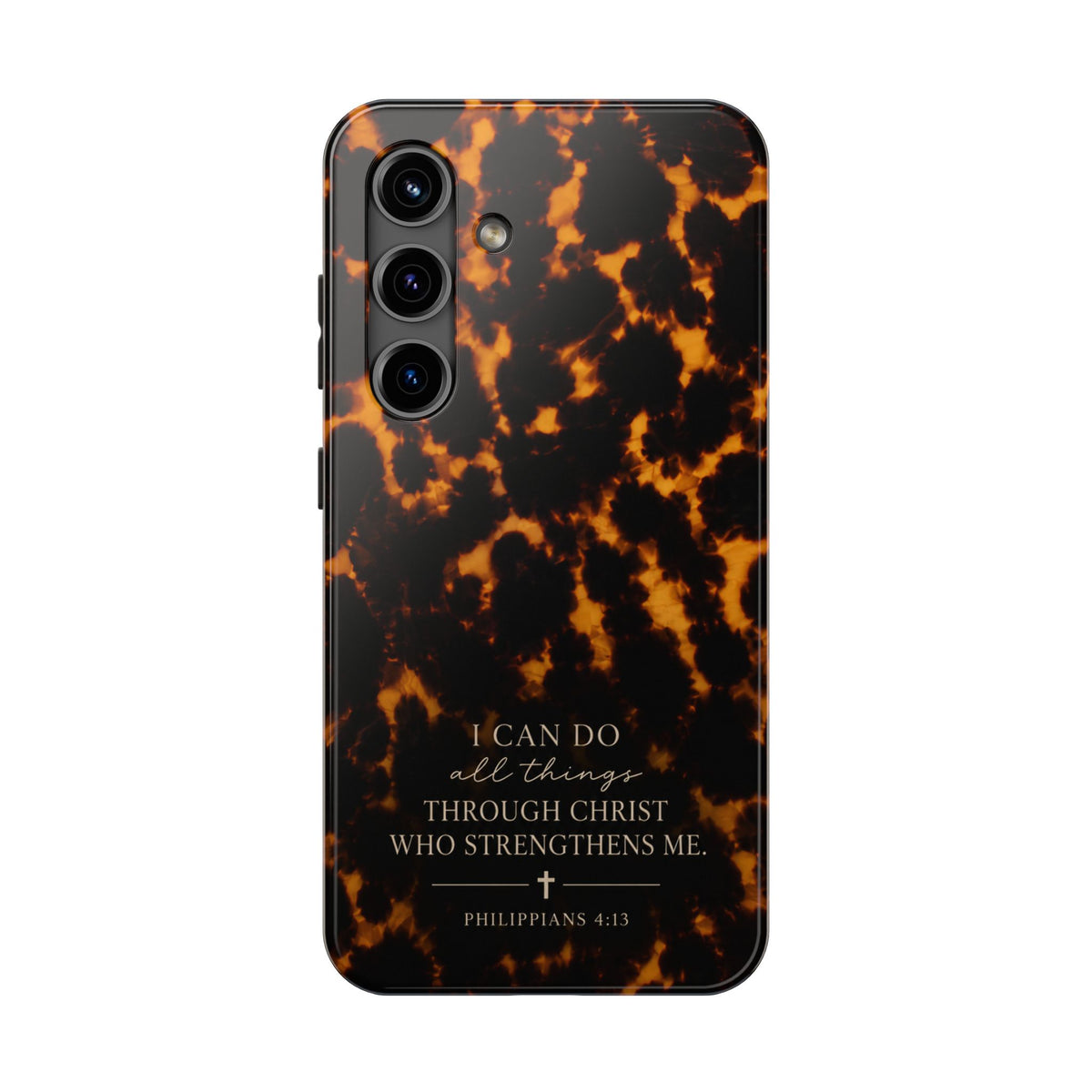 Tortoise Shell Phone Case — "I Can Do All Things" Philippians 4:13 Christian Phone Case