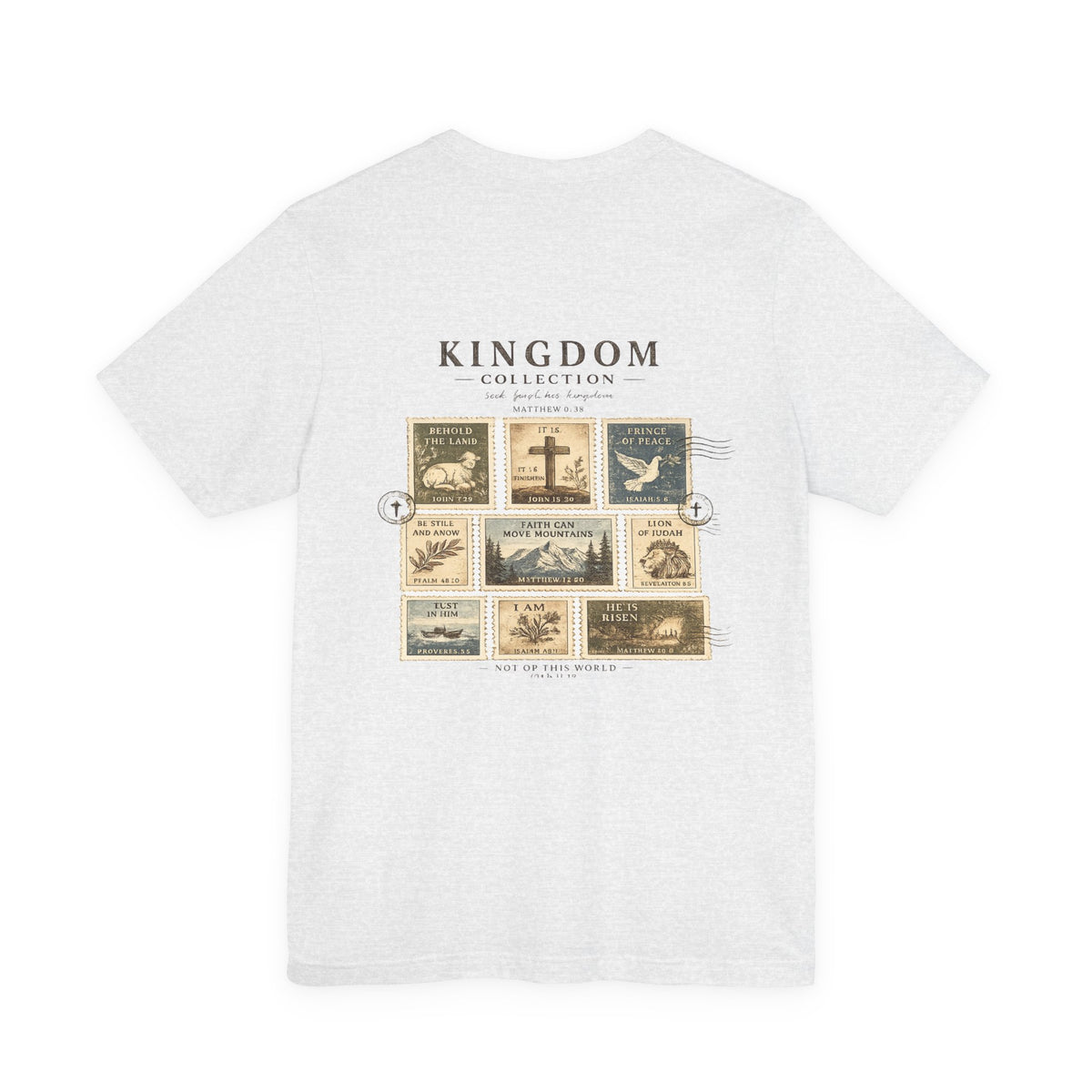 Kingdom Collection Tee — Vintage Faith Stamp Graphic T‑Shirt