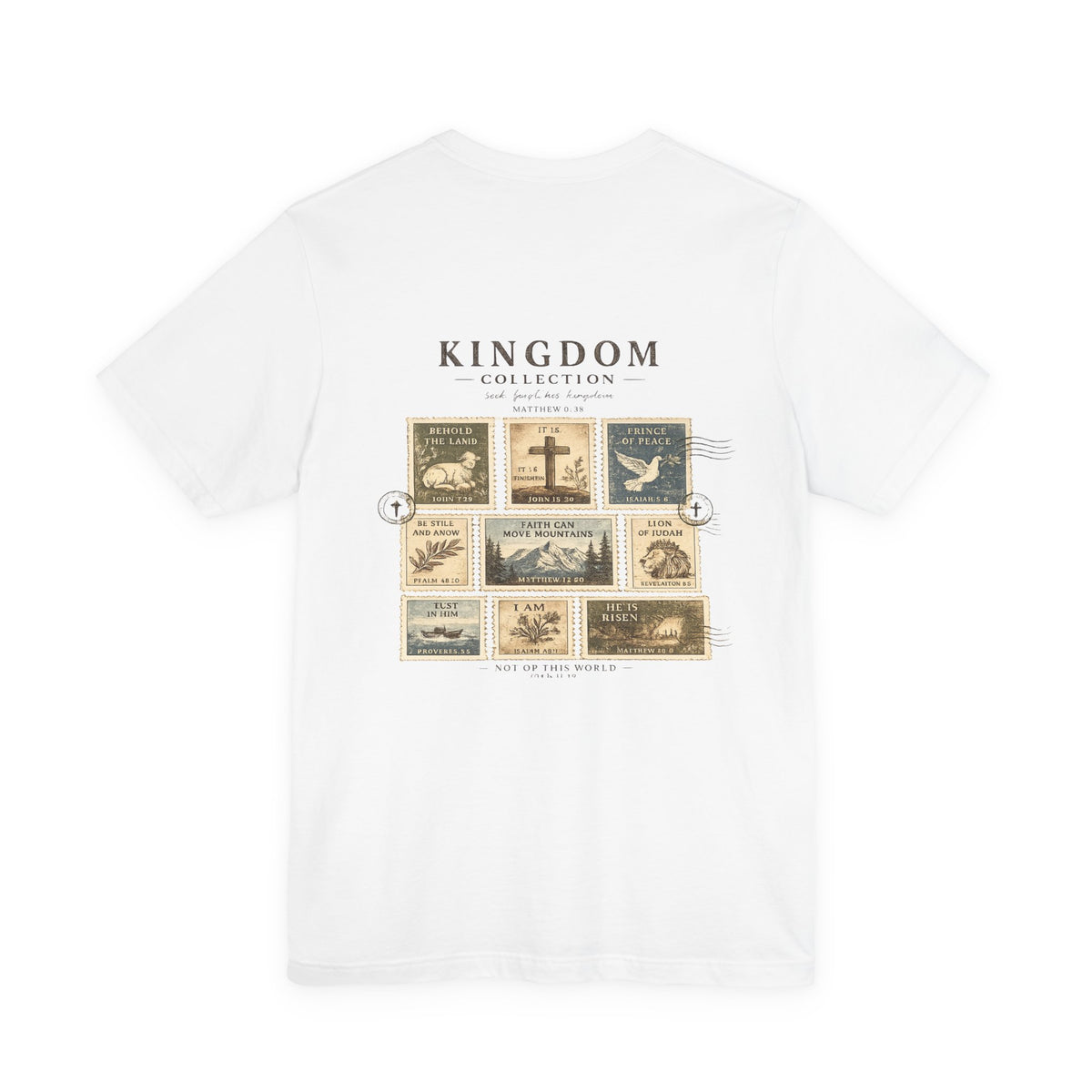 Kingdom Collection Tee — Vintage Faith Stamp Graphic T‑Shirt